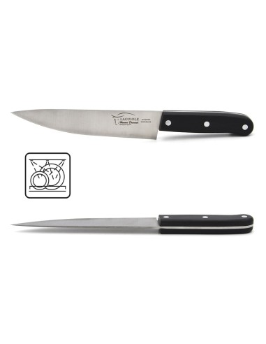 Couteau demi-chef 10 cm en acrylique POM noir, lavable en machine